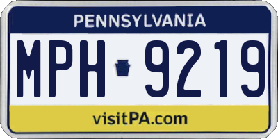 PA license plate MPH9219