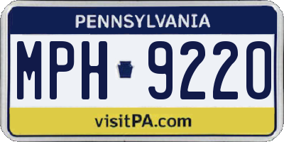 PA license plate MPH9220