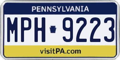 PA license plate MPH9223