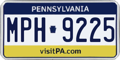 PA license plate MPH9225