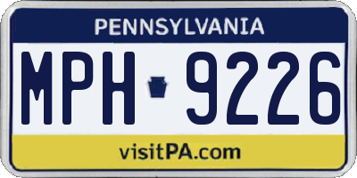 PA license plate MPH9226