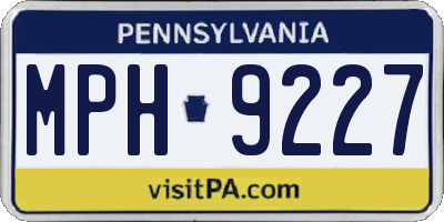 PA license plate MPH9227