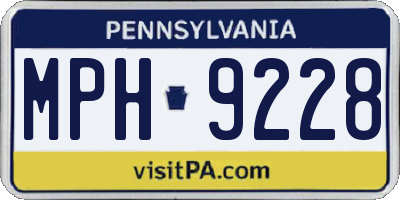 PA license plate MPH9228