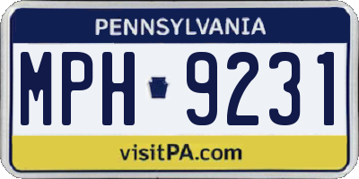 PA license plate MPH9231