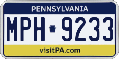 PA license plate MPH9233