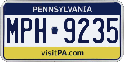 PA license plate MPH9235
