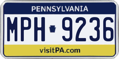 PA license plate MPH9236