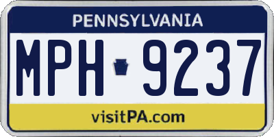 PA license plate MPH9237