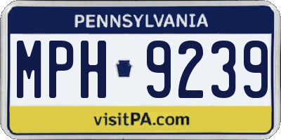 PA license plate MPH9239