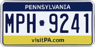 PA license plate MPH9241