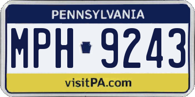 PA license plate MPH9243