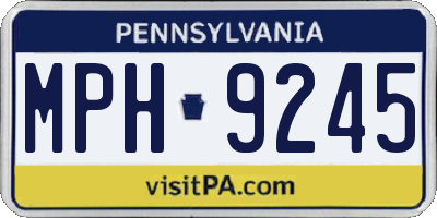 PA license plate MPH9245