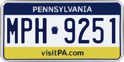 PA license plate MPH9251