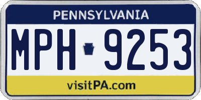 PA license plate MPH9253