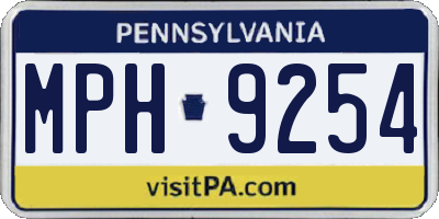 PA license plate MPH9254