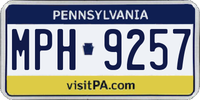 PA license plate MPH9257