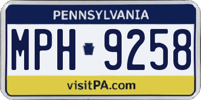 PA license plate MPH9258