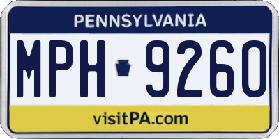 PA license plate MPH9260