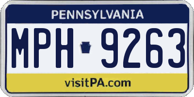 PA license plate MPH9263