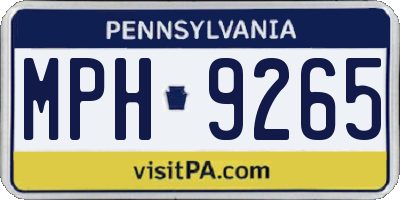PA license plate MPH9265