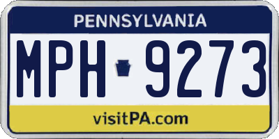 PA license plate MPH9273