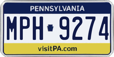 PA license plate MPH9274