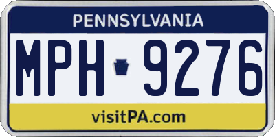 PA license plate MPH9276