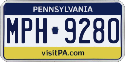 PA license plate MPH9280