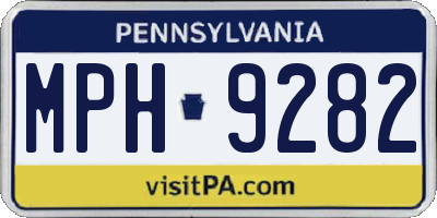 PA license plate MPH9282