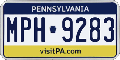 PA license plate MPH9283
