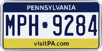 PA license plate MPH9284