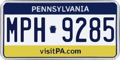 PA license plate MPH9285