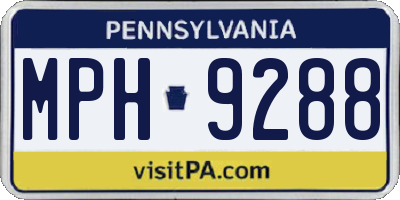 PA license plate MPH9288