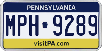 PA license plate MPH9289