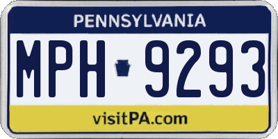 PA license plate MPH9293