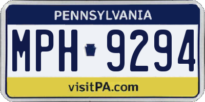 PA license plate MPH9294