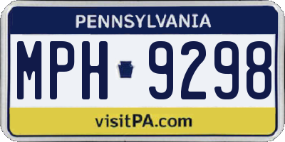 PA license plate MPH9298
