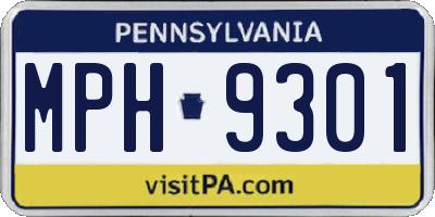 PA license plate MPH9301