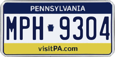 PA license plate MPH9304