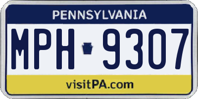 PA license plate MPH9307
