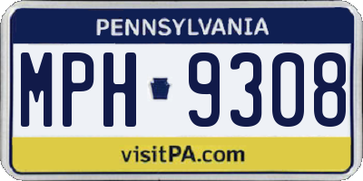 PA license plate MPH9308