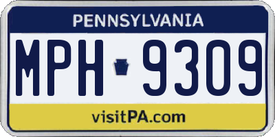 PA license plate MPH9309