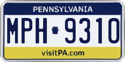 PA license plate MPH9310