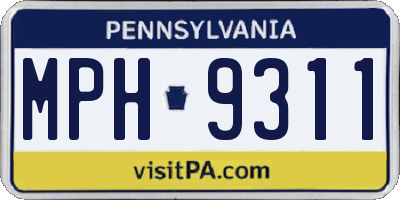PA license plate MPH9311