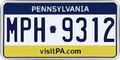 PA license plate MPH9312