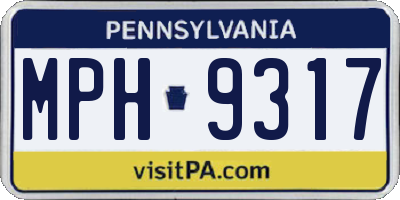 PA license plate MPH9317