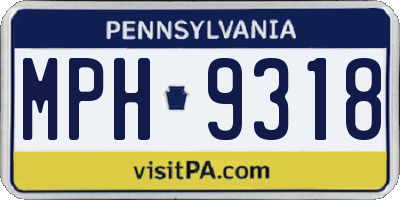 PA license plate MPH9318