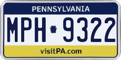 PA license plate MPH9322