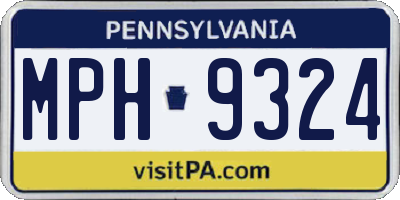 PA license plate MPH9324