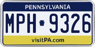 PA license plate MPH9326
